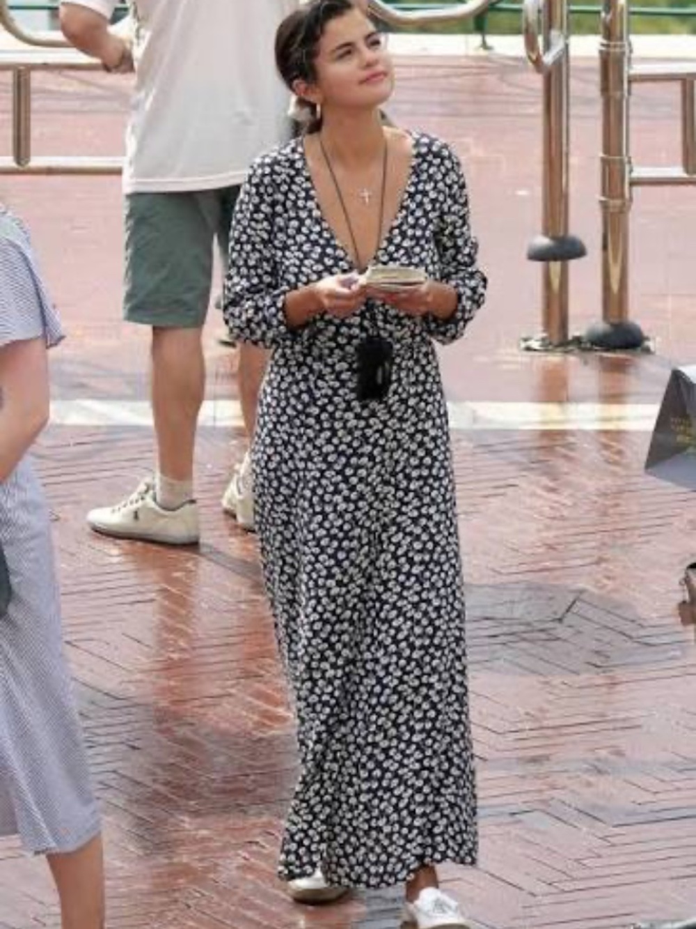 Ganni Navy and Floral Rosenberg Maxi Wrap Dress Size 36 - Picture 8 of 8